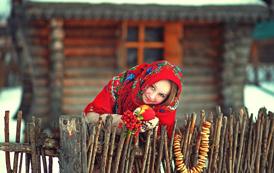 Sexy girl Women in Slavic costumes in Nuremberg